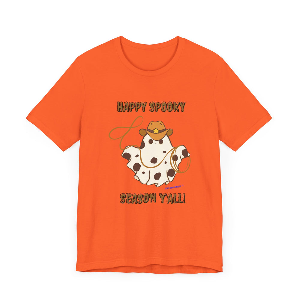 Happy Spooky Season Cowboy Roping Ghost Tee