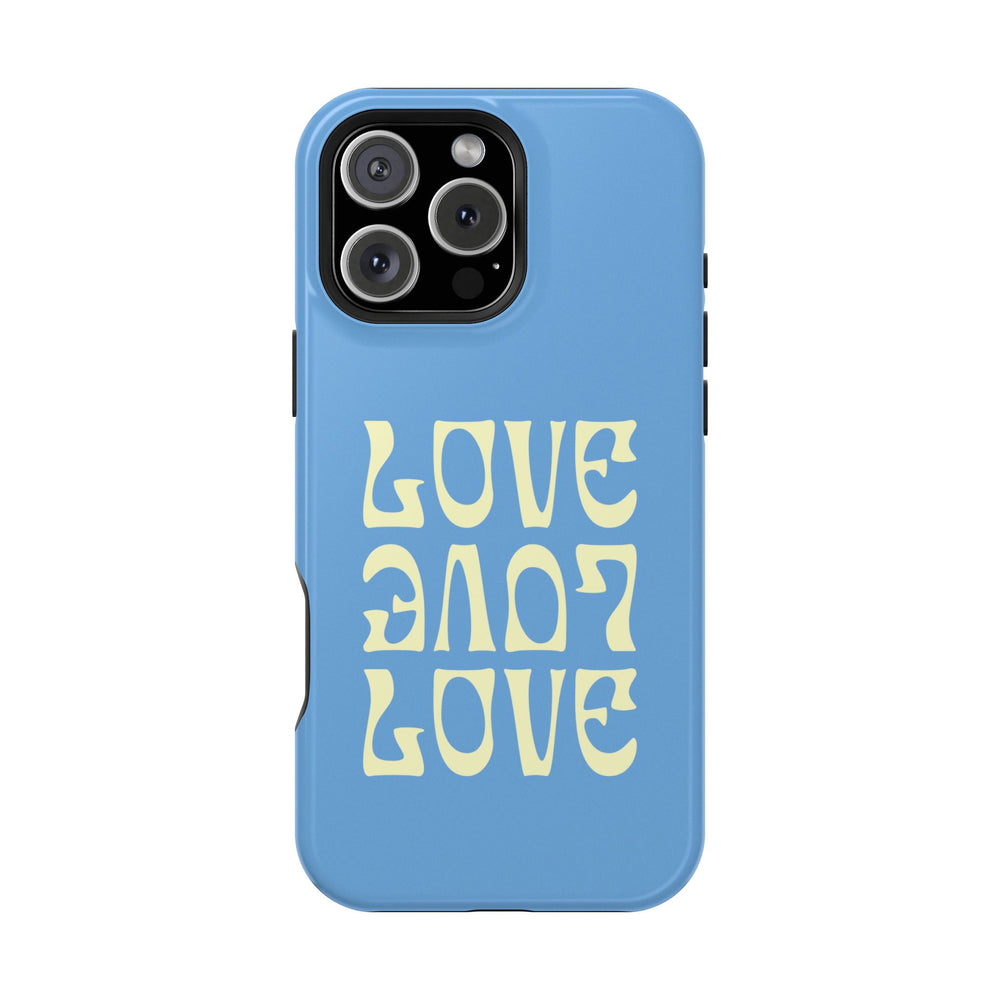 💙💛 Love Love Love – Blue & Yellow Magnetic Tough iPhone Case 💛💙