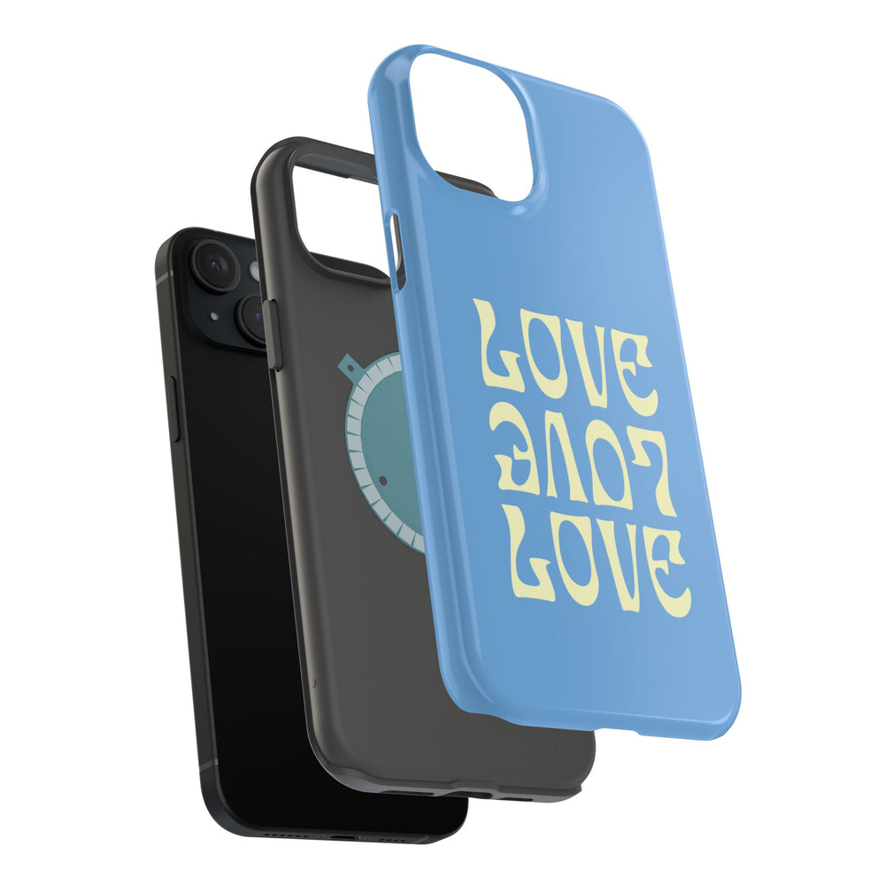 💙💛 Love Love Love – Blue & Yellow Magnetic Tough iPhone Case 💛💙