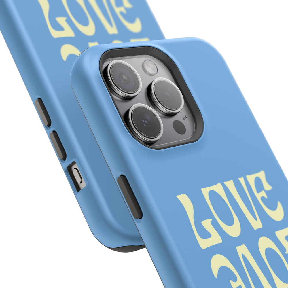 💙💛 Love Love Love – Blue & Yellow Magnetic Tough iPhone Case 💛💙