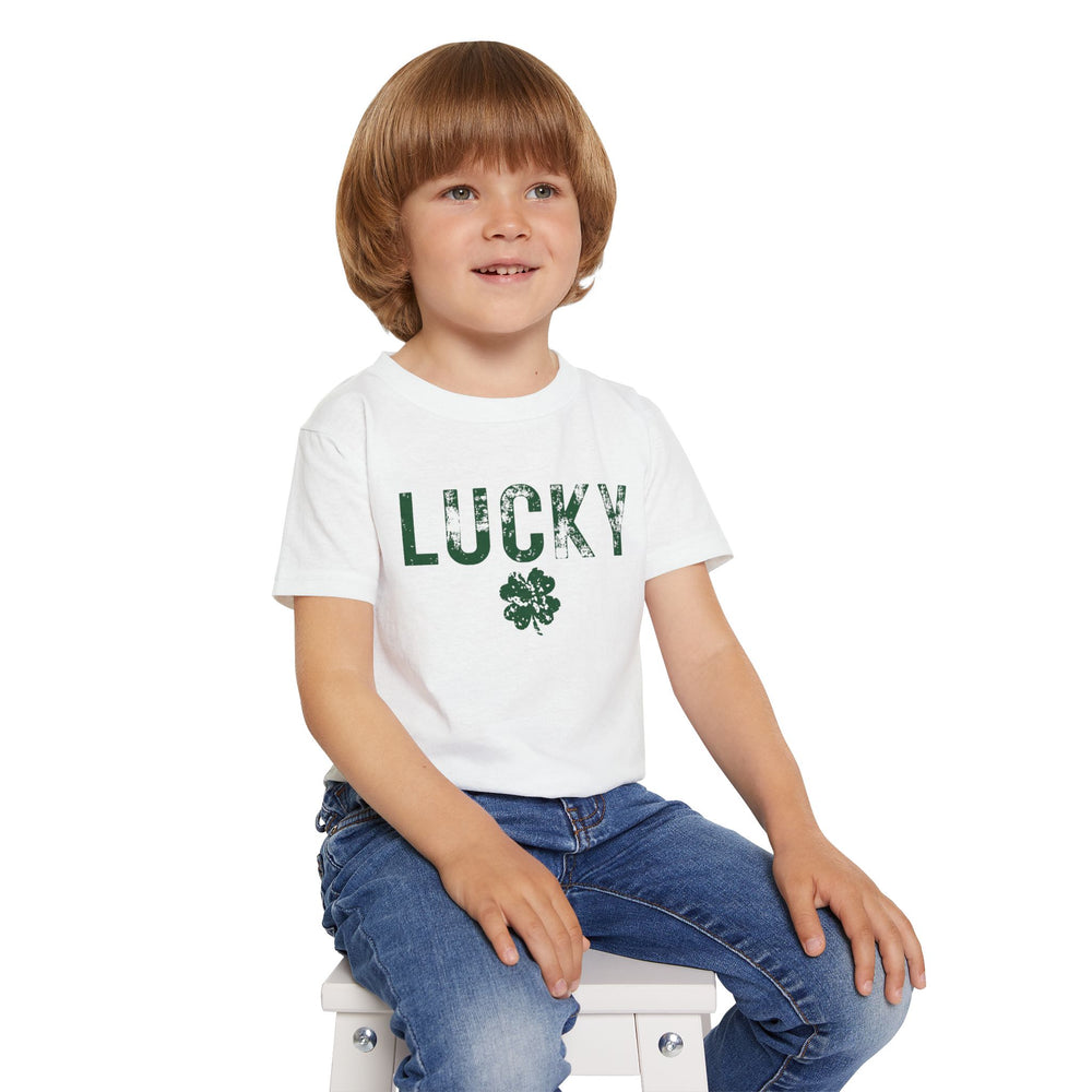 Lucky Distressed Clover Toddler Tee – Tiny Tee, Big Luck! 🍀