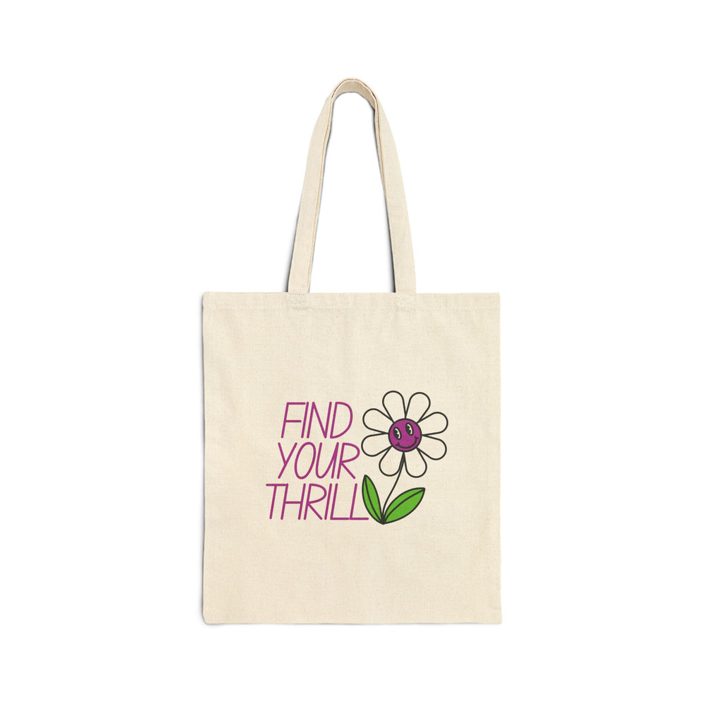 Find Your Thrill Happy Flower Cotton Canvas Tote Bag