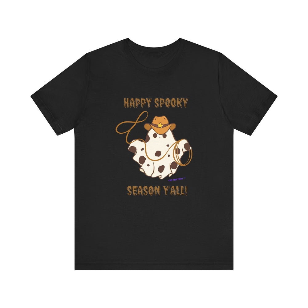 Happy Spooky Season Cowboy Roping Ghost Tee
