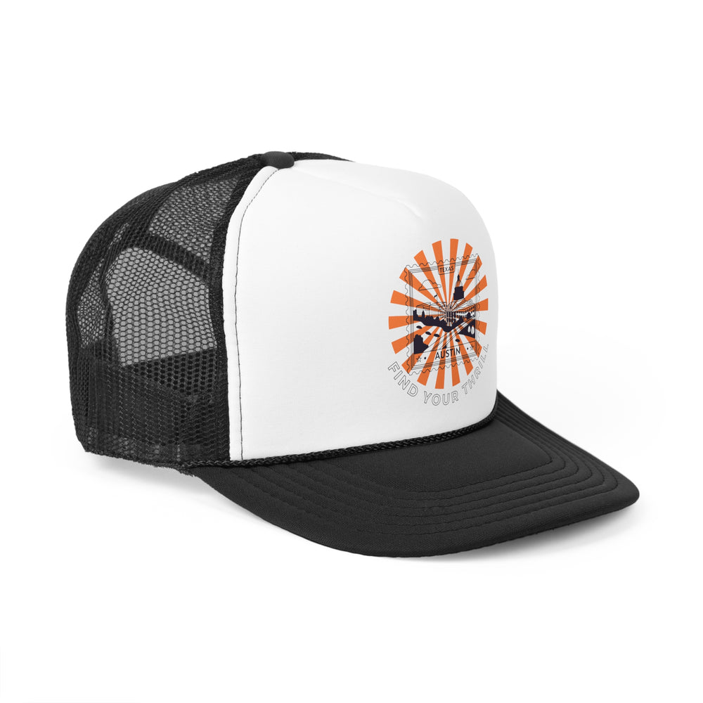 Find Your Thrill ATX Stamp Trucker Cap – Austin Spirit, Adventure Vibes 🤠🌆