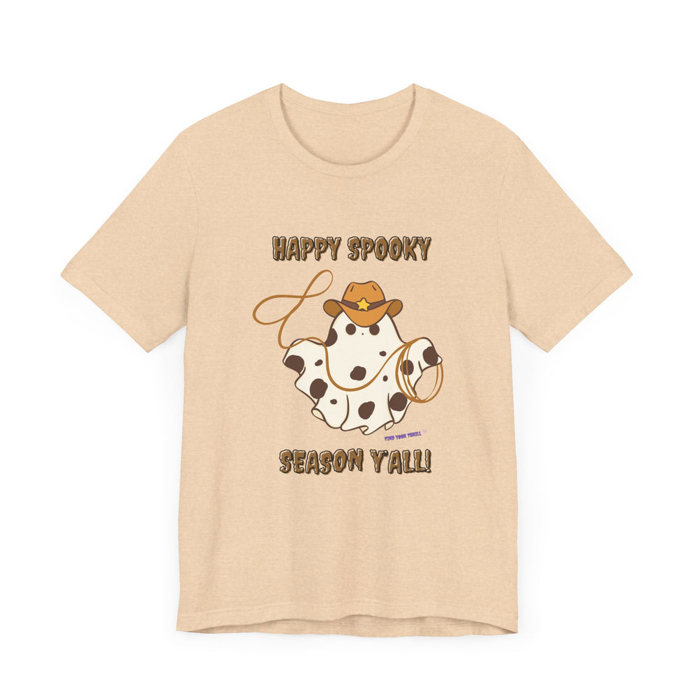 Happy Spooky Season Cowboy Roping Ghost Tee