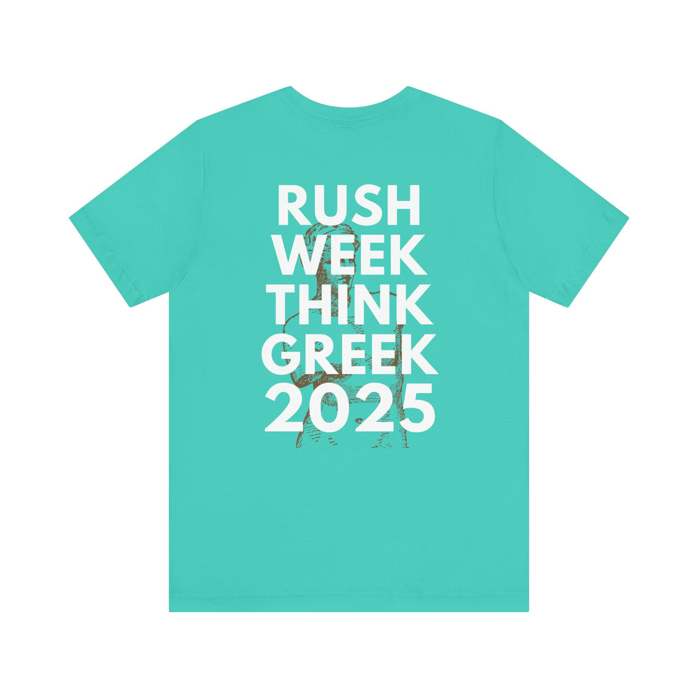 Rush Week Think Greek 2025 Sorority & Fraternity Jersey Short Sleeve Tee