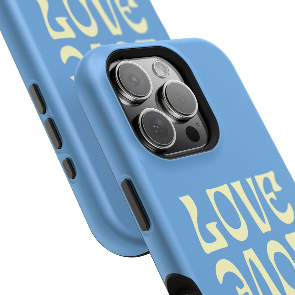 💙💛 Love Love Love – Blue & Yellow Magnetic Tough iPhone Case 💛💙