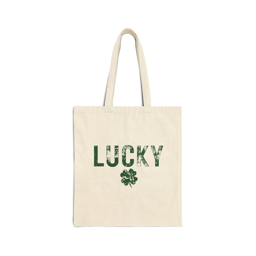 Lucky Distressed Clover Cotton Canvas Tote – Carry Luck Wherever You Go 🍀🛍️