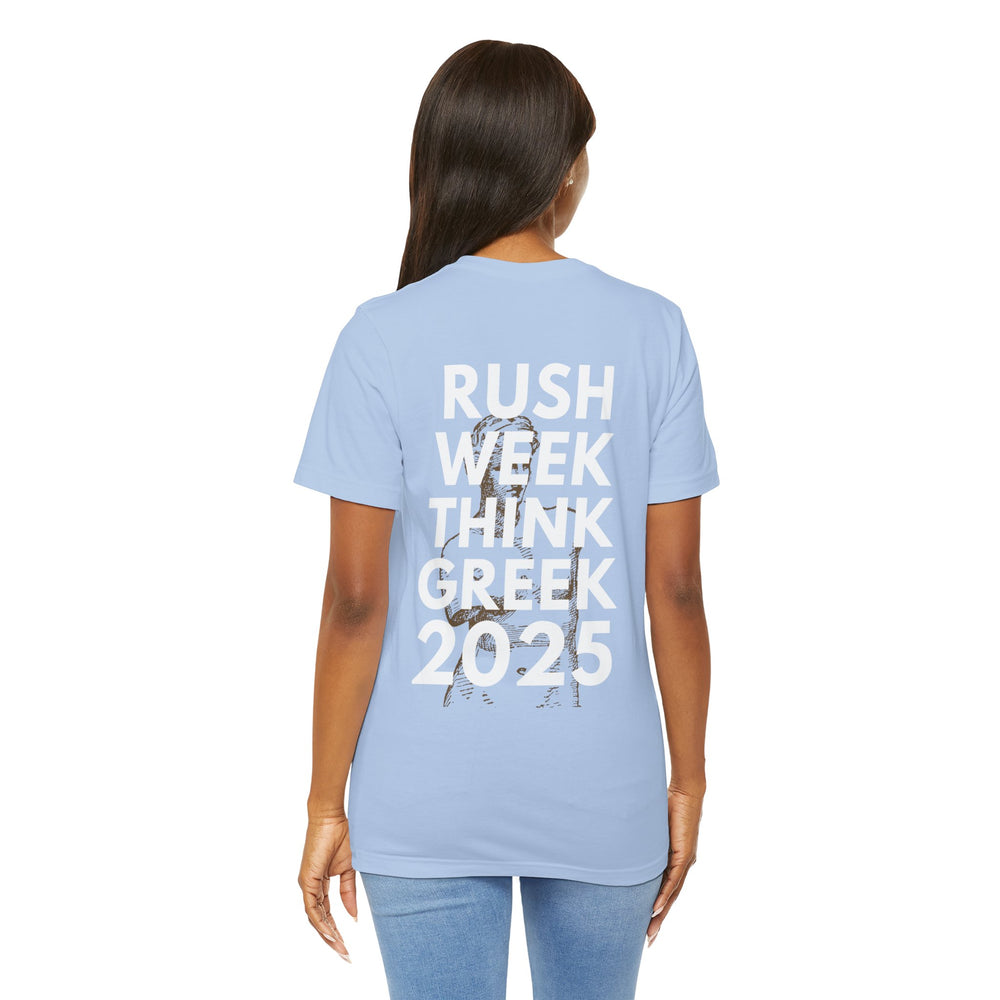 Rush Week Think Greek 2025 Sorority & Fraternity Jersey Short Sleeve Tee