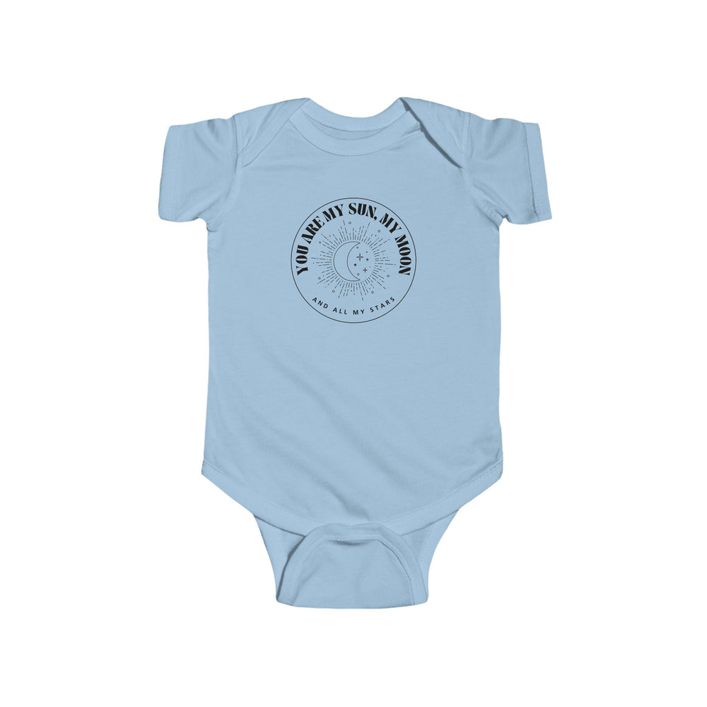 You Are My Sun, My Moon, and All My Stars Baby Onesie – Circle Design ☀️🌙✨