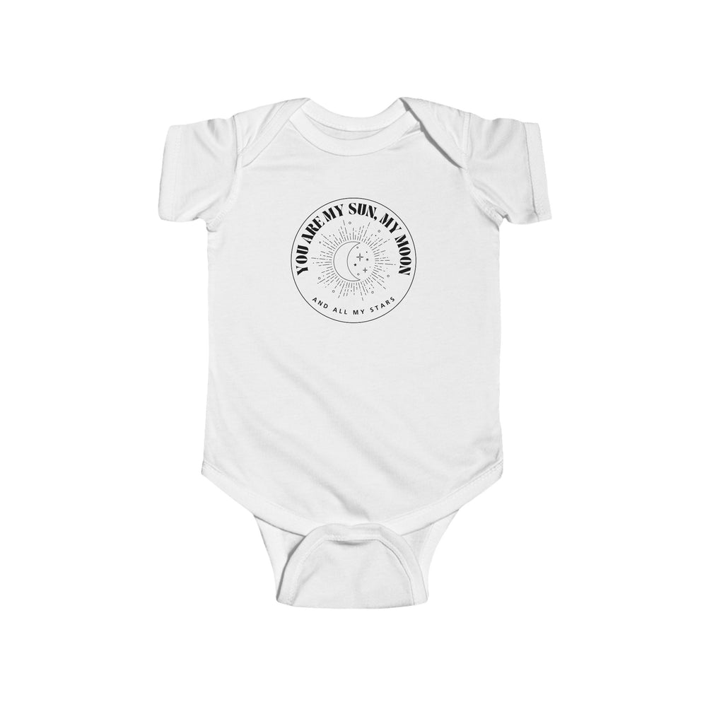 You Are My Sun, My Moon, and All My Stars Baby Onesie – Circle Design ☀️🌙✨