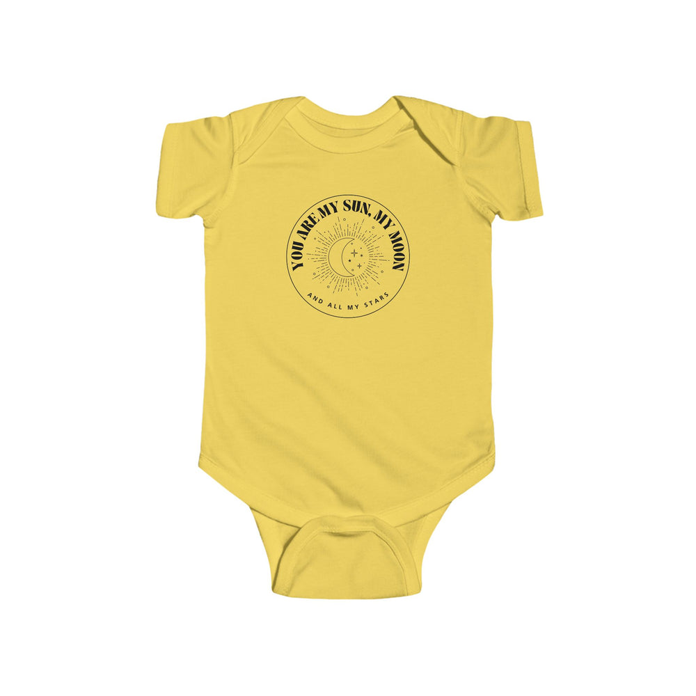 You Are My Sun, My Moon, and All My Stars Baby Onesie – Circle Design ☀️🌙✨