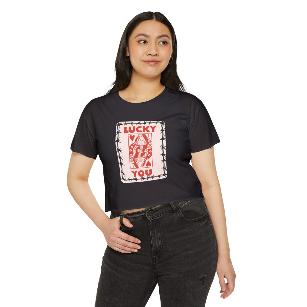 Lucky You Queen Women's Crop Tee