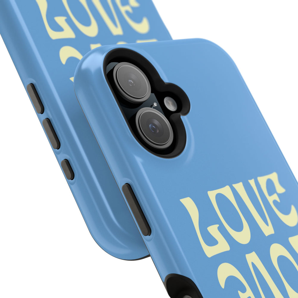 💙💛 Love Love Love – Blue & Yellow Magnetic Tough iPhone Case 💛💙