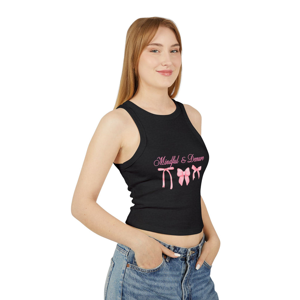 Mindful & Demure Women's Micro Rib Racer Tank Top