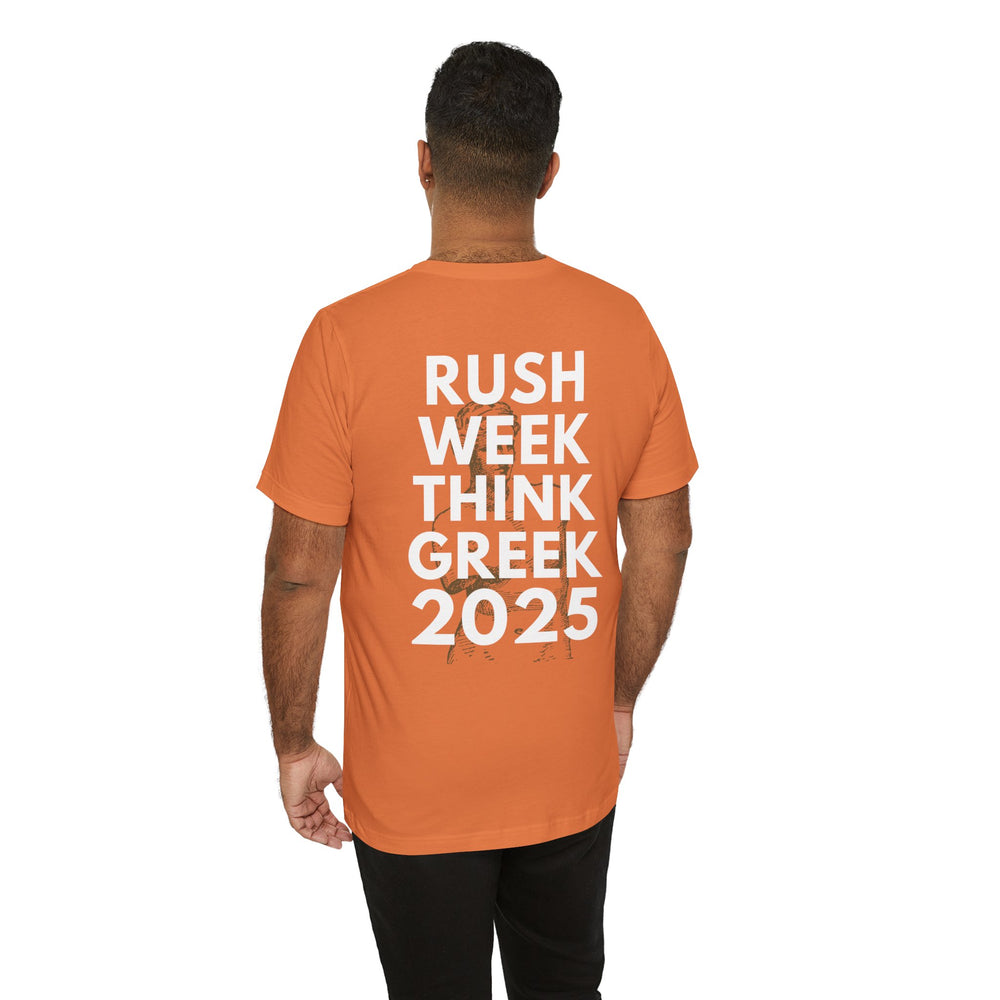 Rush Week Think Greek 2025 Sorority & Fraternity Jersey Short Sleeve Tee