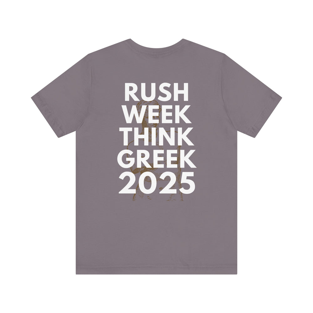 Rush Week Think Greek 2025 Sorority & Fraternity Jersey Short Sleeve Tee