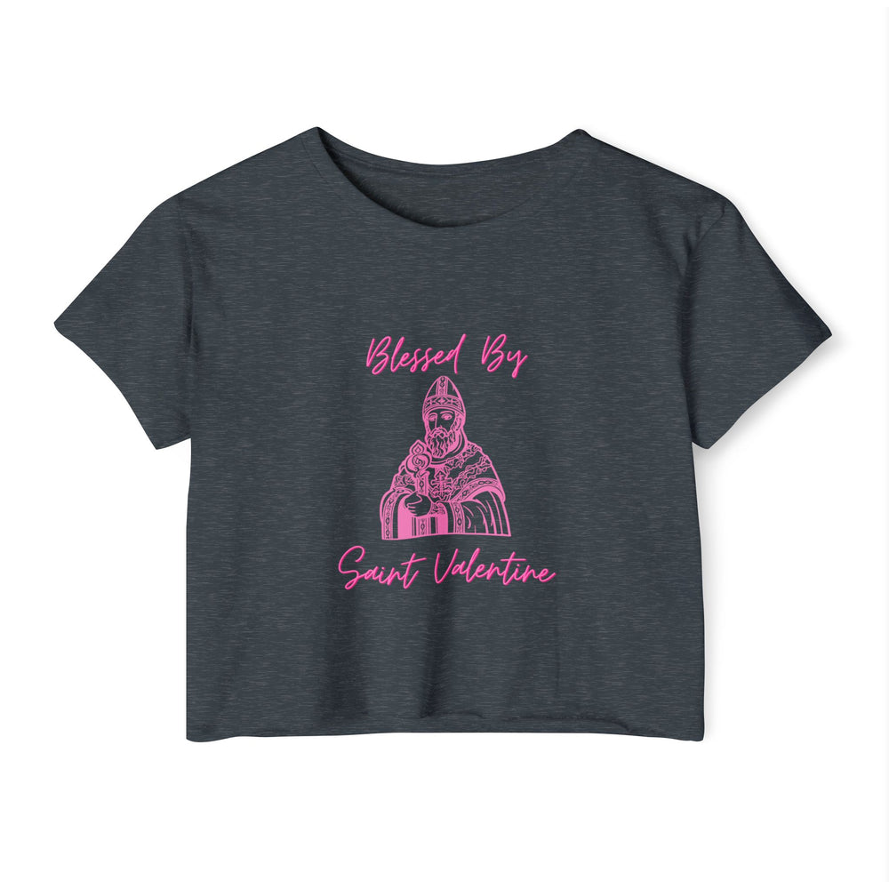 Blessed By Saint Valentine Women's Crop Tee