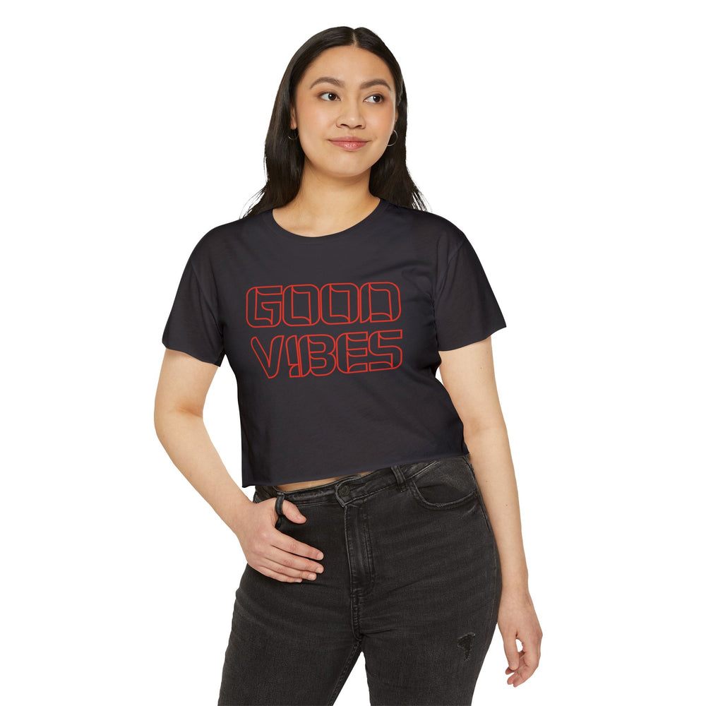 Good Vibes – Retro Women’s Festival Crop Top 🎶