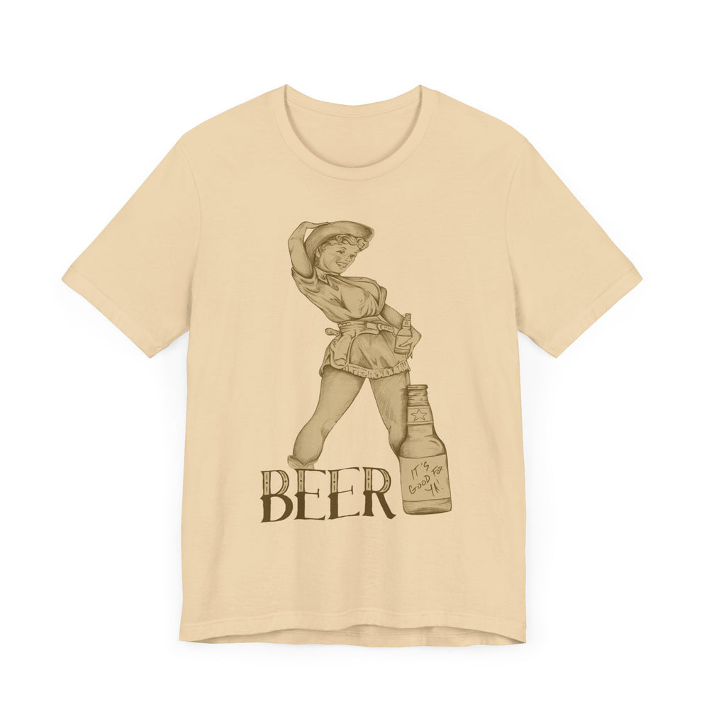 Beer Pinup (It's Good For Ya!) Jersey Short Sleeve Tee