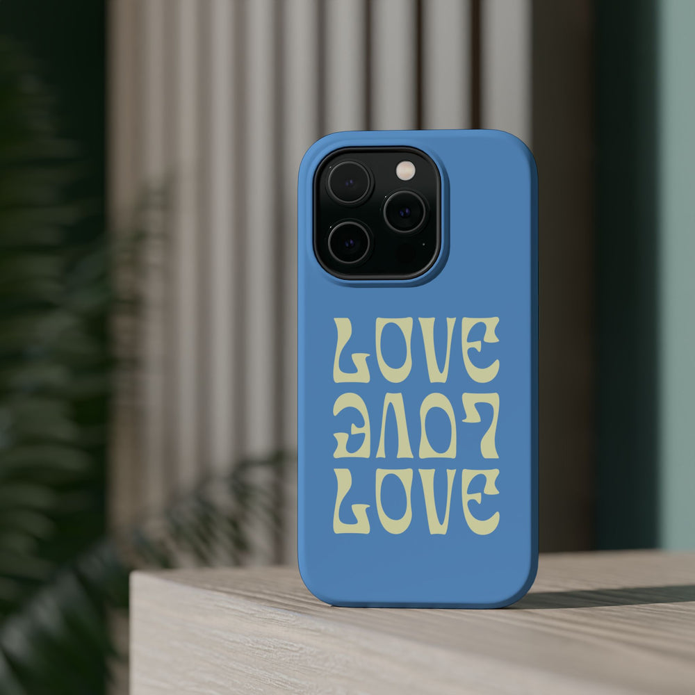 💙💛 Love Love Love – Blue & Yellow Magnetic Tough iPhone Case 💛💙