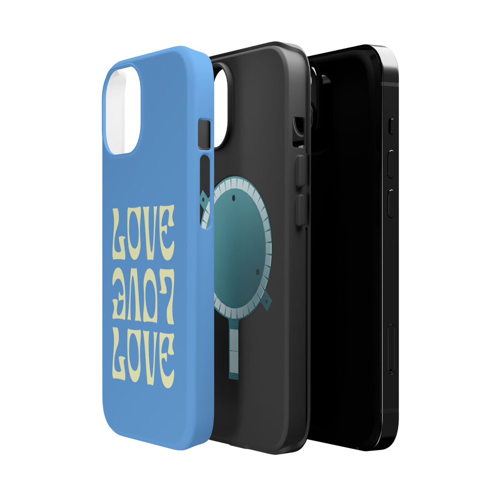 💙💛 Love Love Love – Blue & Yellow Magnetic Tough iPhone Case 💛💙