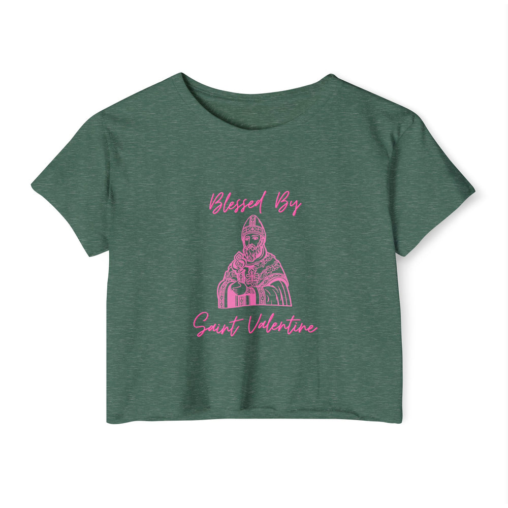 Blessed By Saint Valentine Women's Crop Tee