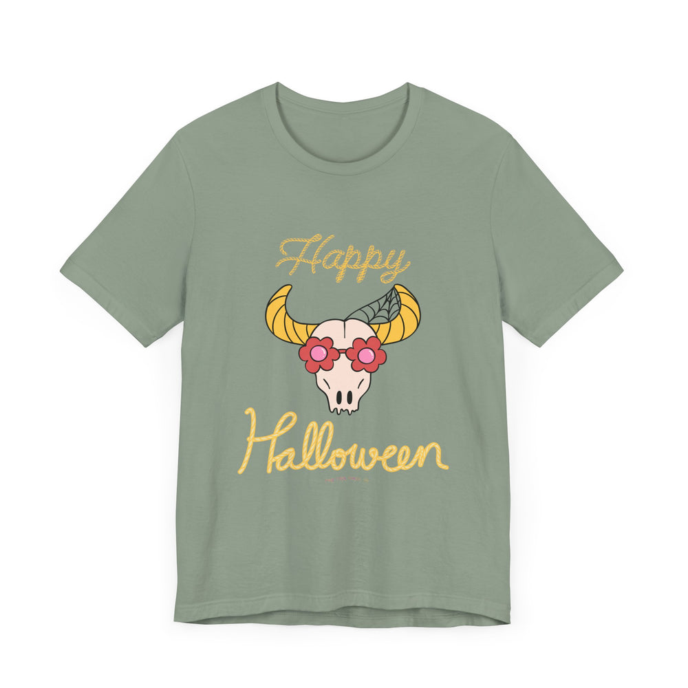 Cute Bull Happy Halloween Tee – Spooktacular Style for All