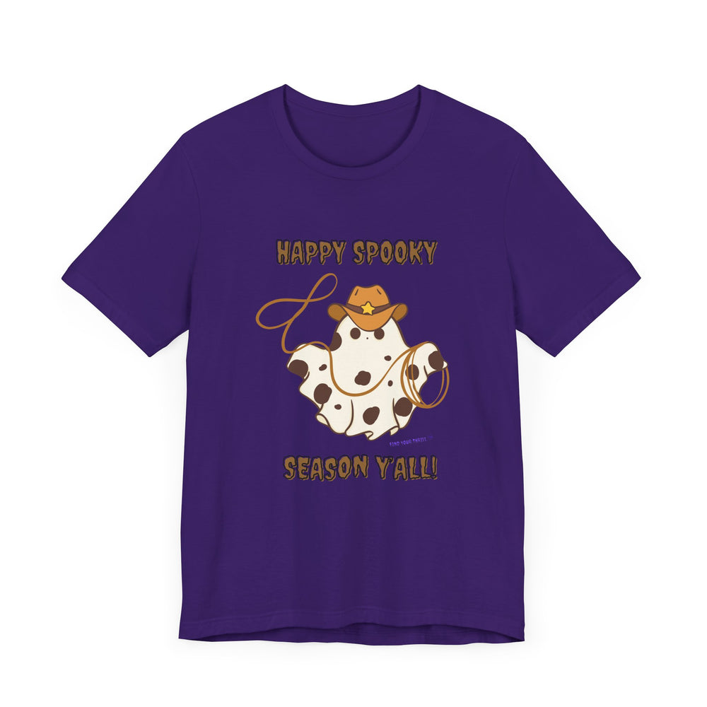 Happy Spooky Season Cowboy Roping Ghost Tee