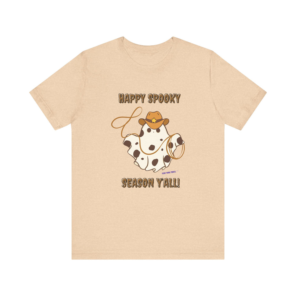 Happy Spooky Season Cowboy Roping Ghost Tee