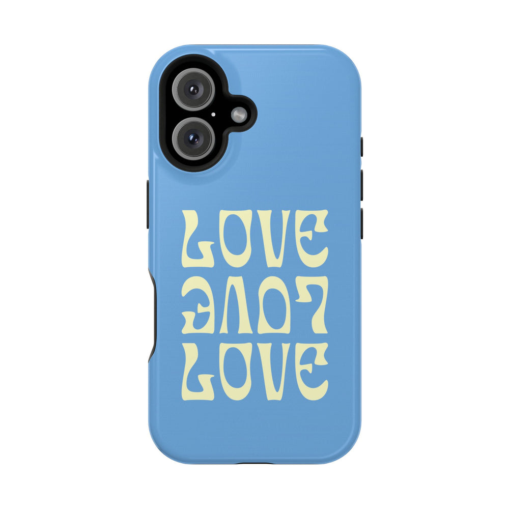 💙💛 Love Love Love – Blue & Yellow Magnetic Tough iPhone Case 💛💙