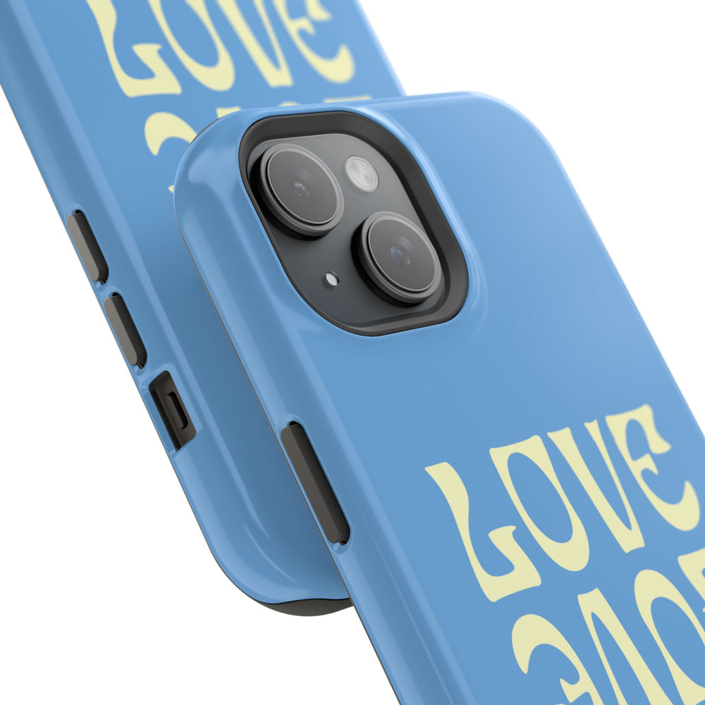 💙💛 Love Love Love – Blue & Yellow Magnetic Tough iPhone Case 💛💙