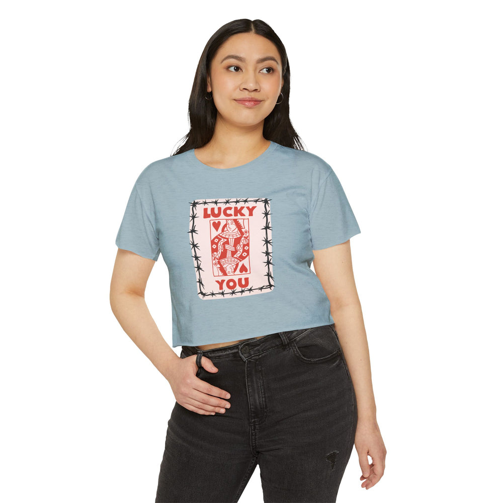 Lucky You Queen Women's Crop Tee