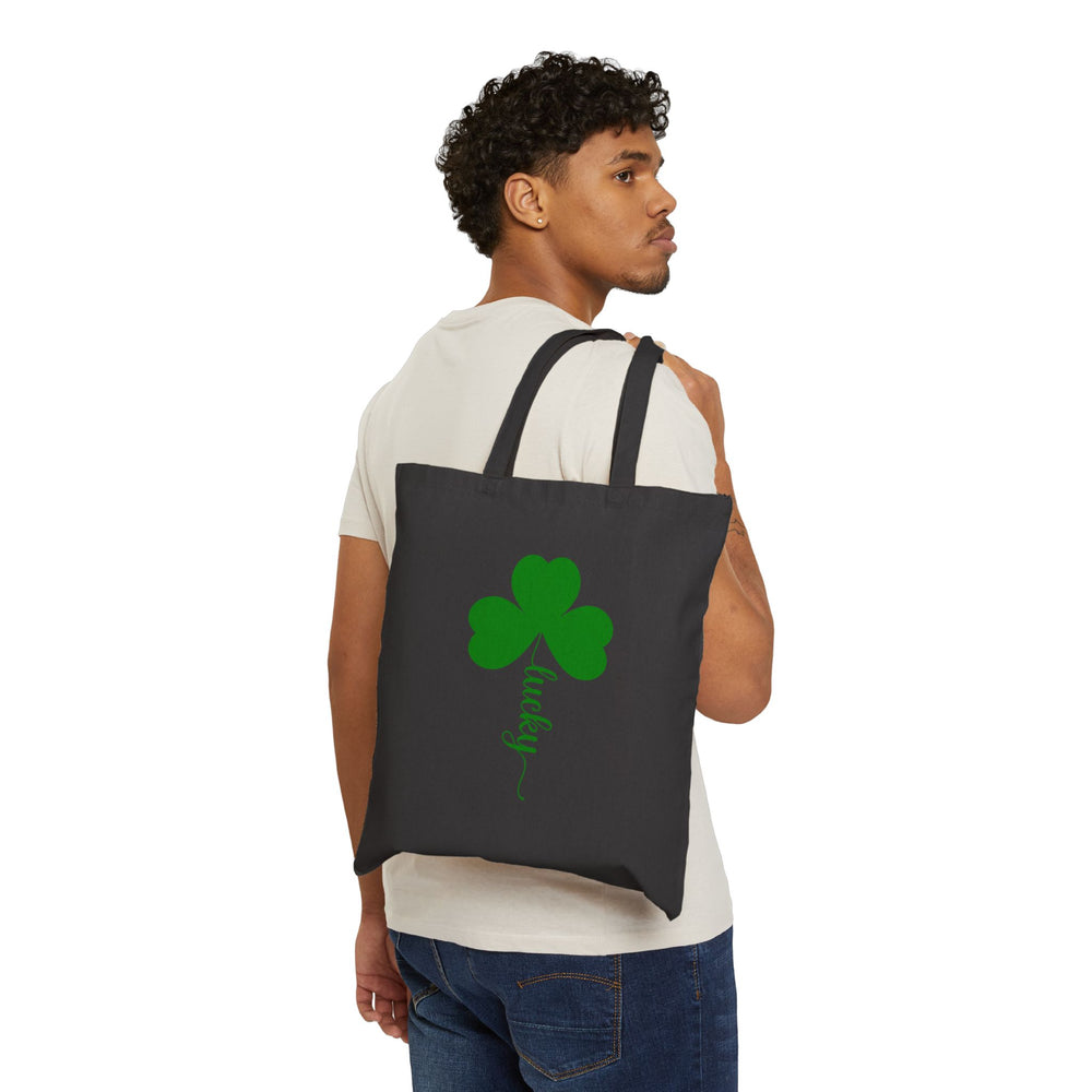 Lucky Clover Cotton Canvas Tote – Carry a Bit of Luck Everywhere! 🍀