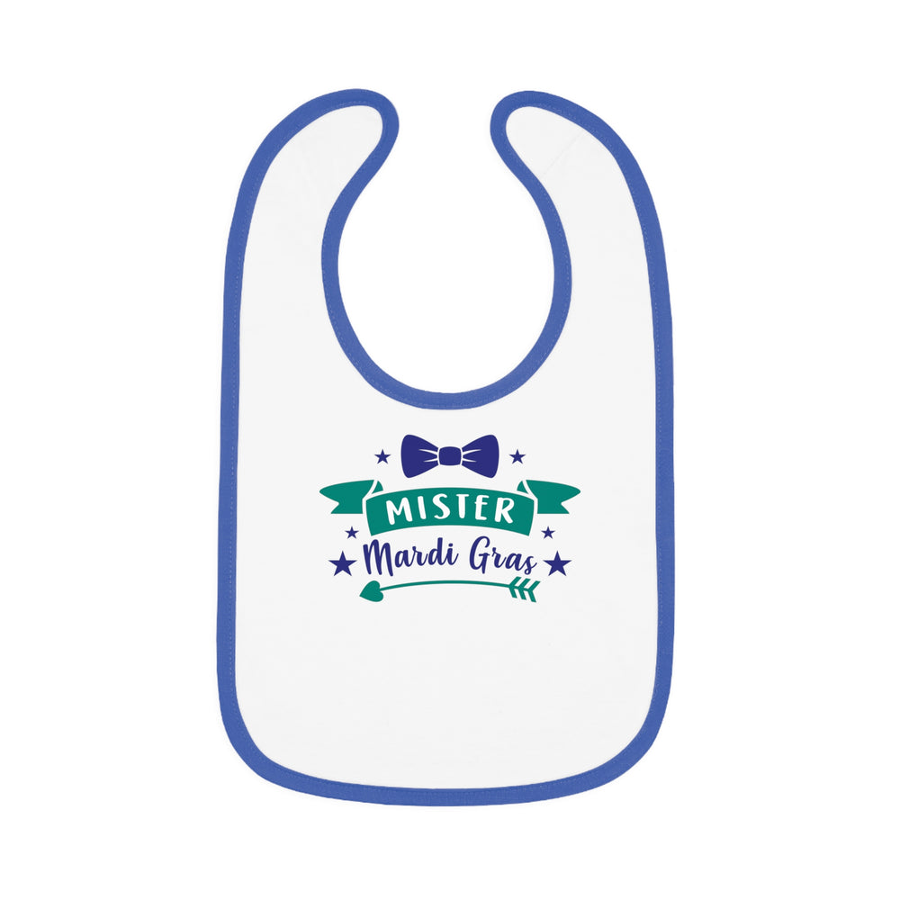 Mister Mardi Gras Baby Contrast Trim Jersey Bib