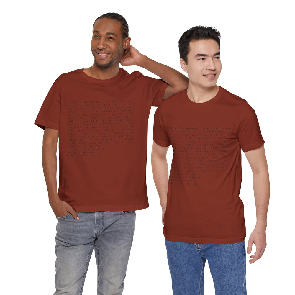 Find Your Thrill Mantra Men's T-Shirt – Wear Your Purpose, Live Your Adventure 🌎🔥
