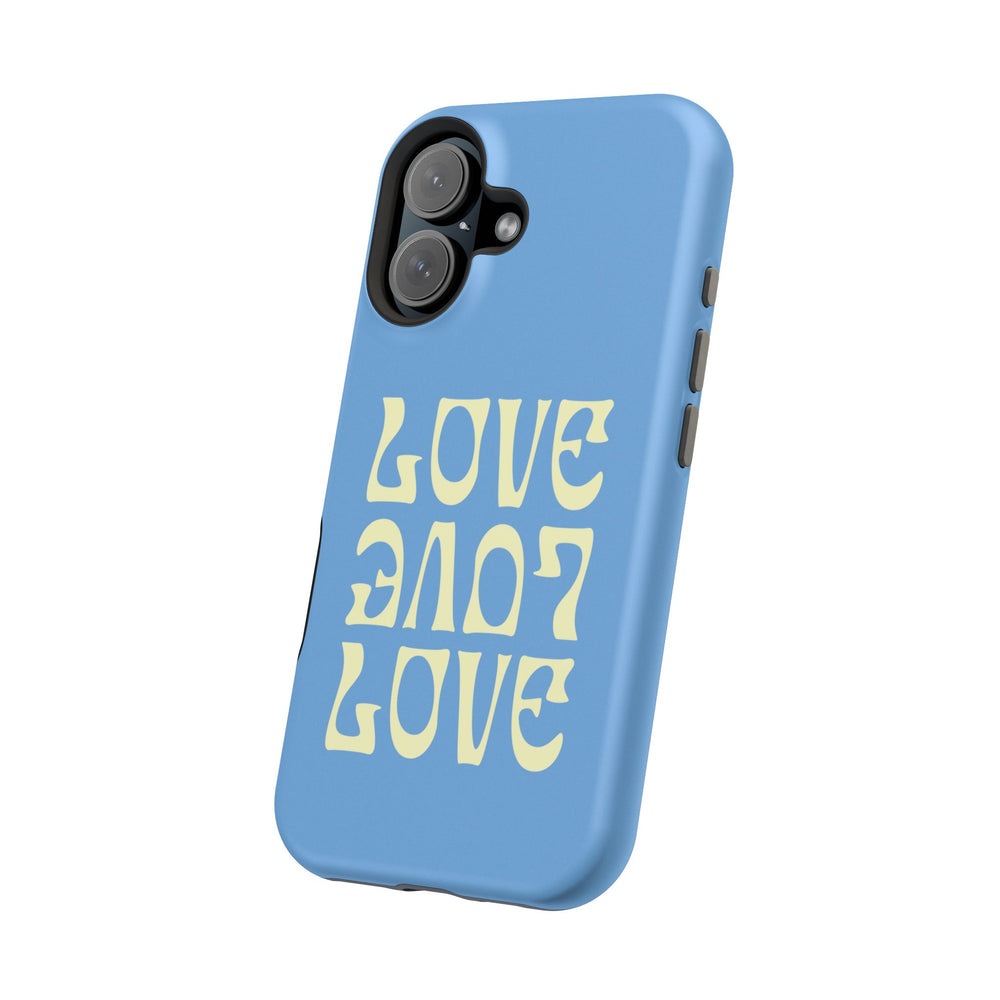 💙💛 Love Love Love – Blue & Yellow Magnetic Tough iPhone Case 💛💙