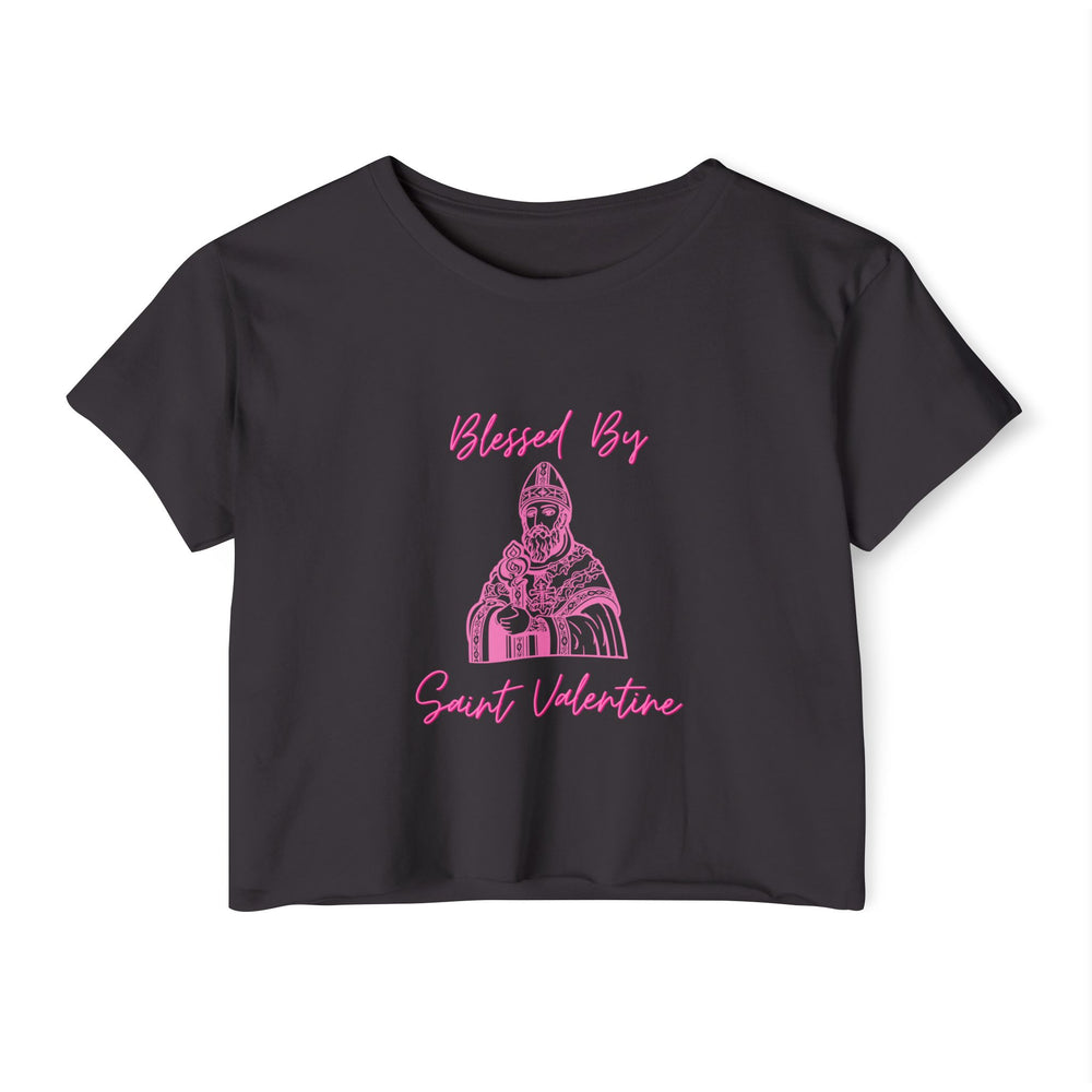 Blessed By Saint Valentine Women's Crop Tee