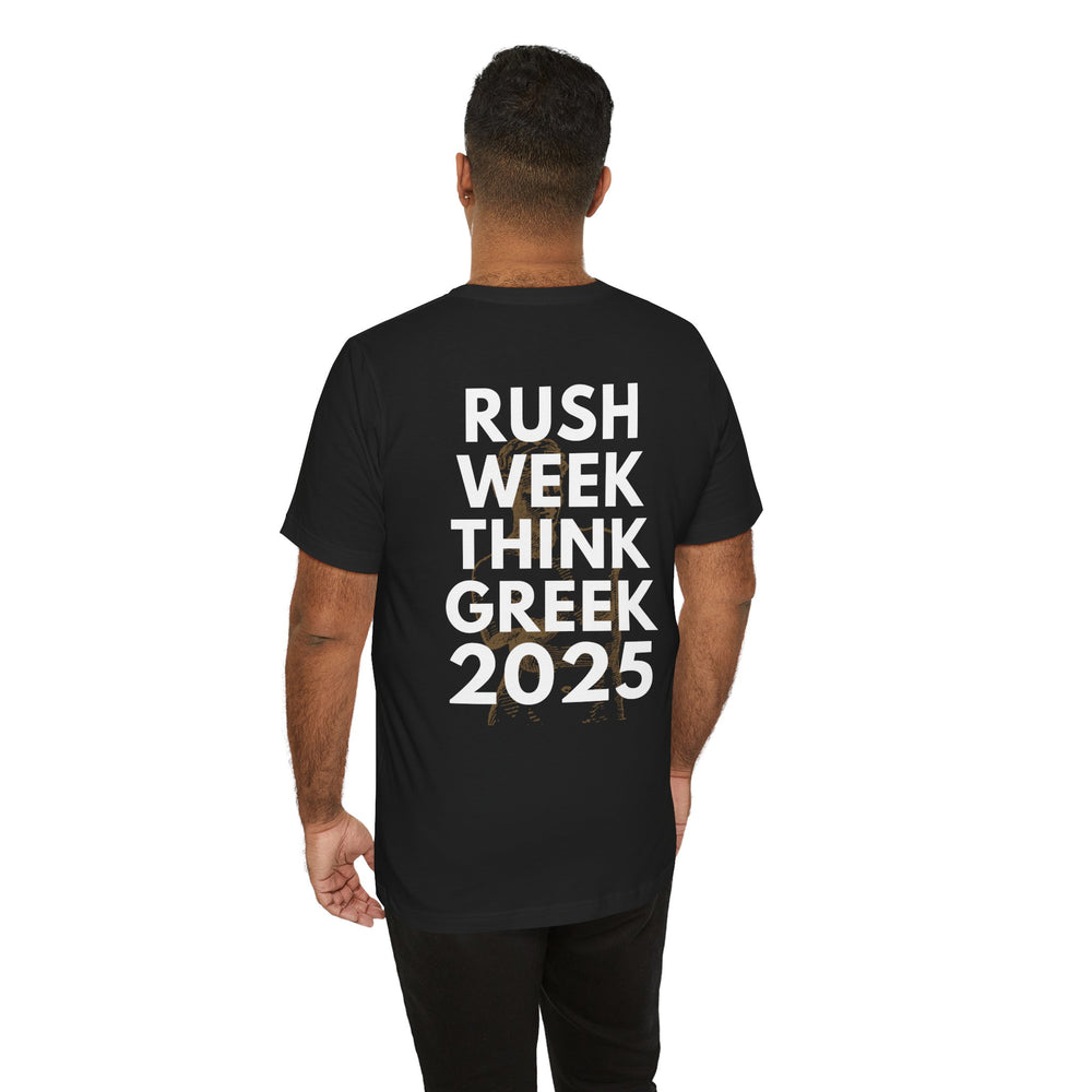 Rush Week Think Greek 2025 Sorority & Fraternity Jersey Short Sleeve Tee