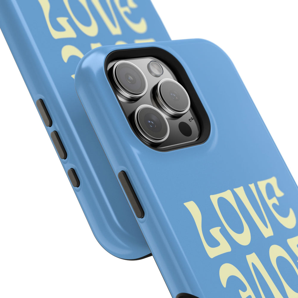 💙💛 Love Love Love – Blue & Yellow Magnetic Tough iPhone Case 💛💙