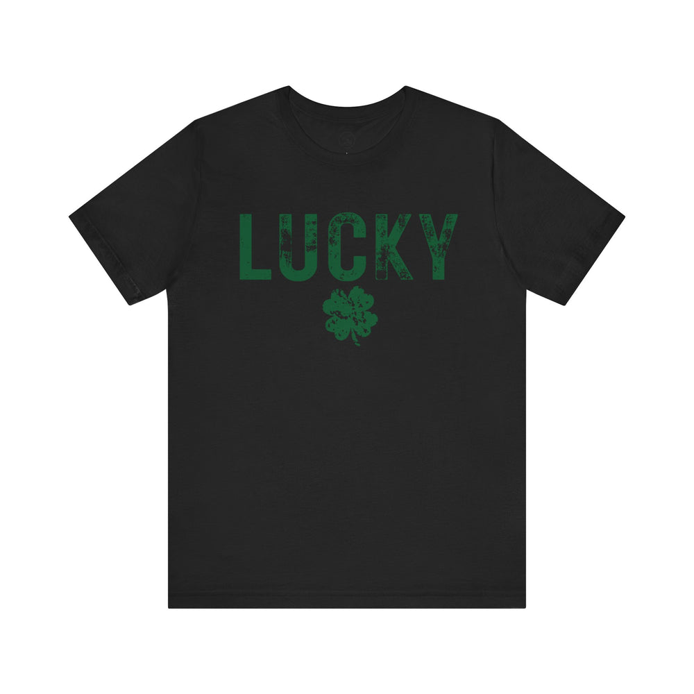 Lucky Distressed Clover Men's Short Sleeve Tee
