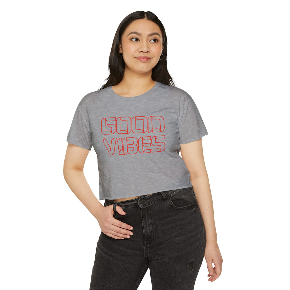 Good Vibes – Retro Women’s Festival Crop Top 🎶