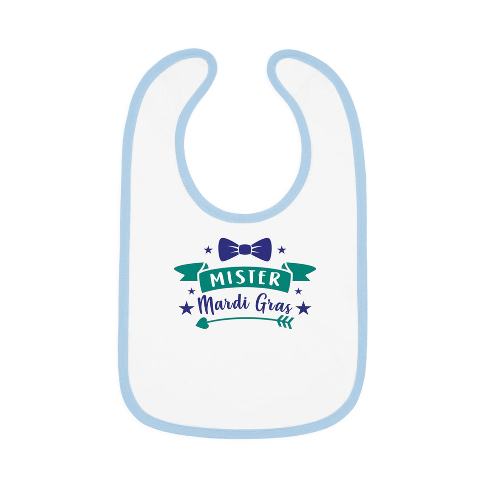 Mister Mardi Gras Baby Contrast Trim Jersey Bib