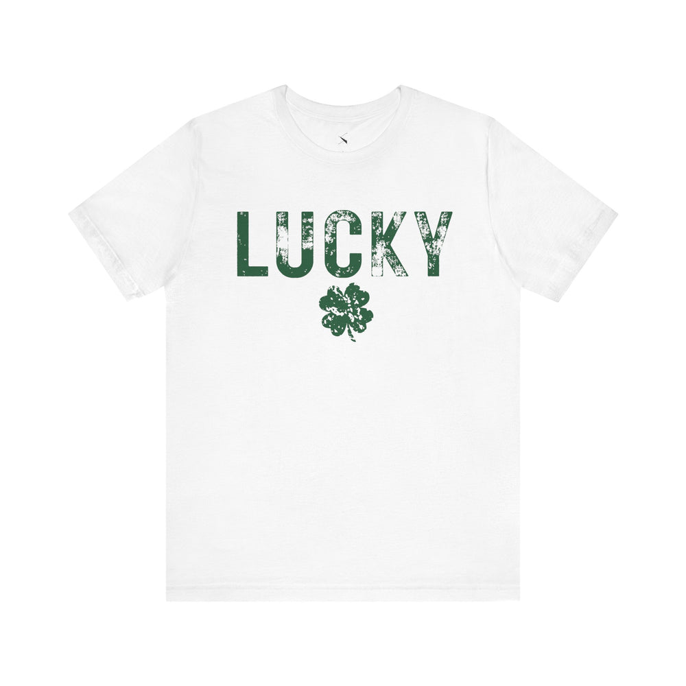 Lucky Distressed Clover Men's Short Sleeve Tee