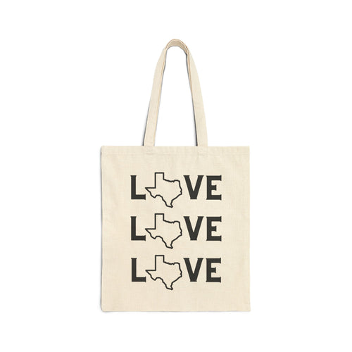 Texas Love Cotton Canvas Tote – Carry Your Lone Star Pride Everywhere 🤠🛍️