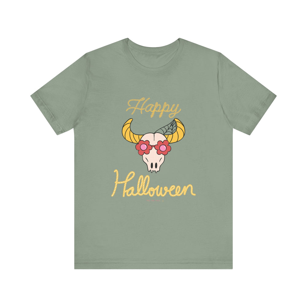 Cute Bull Happy Halloween Tee – Spooktacular Style for All