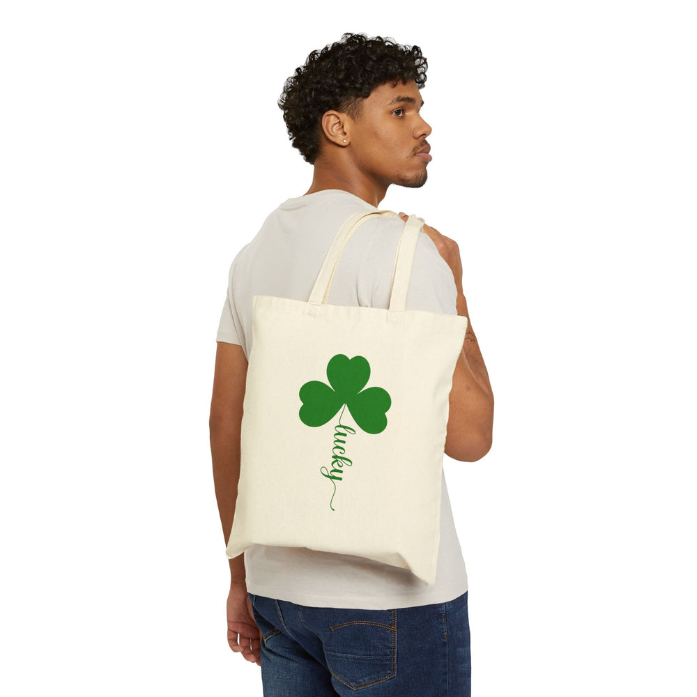 Lucky Clover Cotton Canvas Tote – Carry a Bit of Luck Everywhere! 🍀