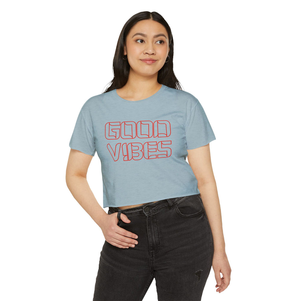 Good Vibes – Retro Women’s Festival Crop Top 🎶