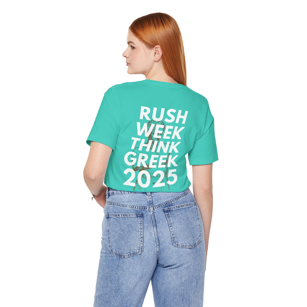 Rush Week Think Greek 2025 Sorority & Fraternity Jersey Short Sleeve Tee