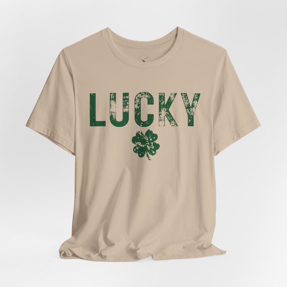 Lucky Distressed Clover Men's Short Sleeve Tee